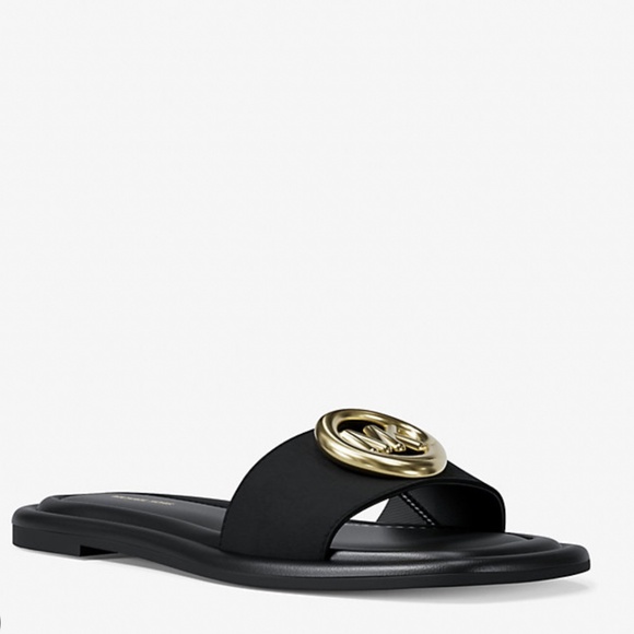 Michael Kors Shoes - New Michael Kors Black Milan Suede Slide Sandal